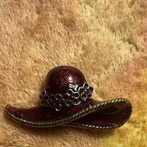 VYG Elegant Red Hat Brooch